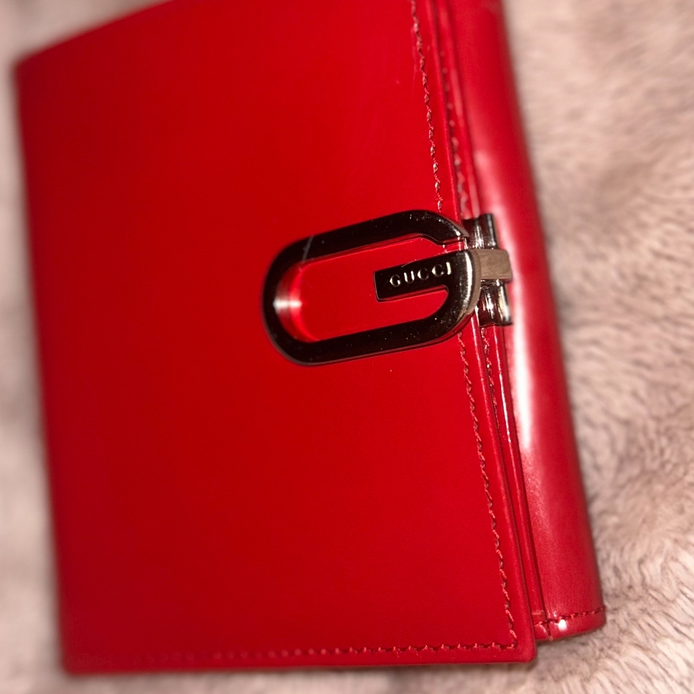 Red Gucci Patent Leather Wallet